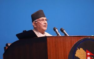 राष्ट्रियसभामा प्रधानमन्त्रीले सम्बोधन गर्दै