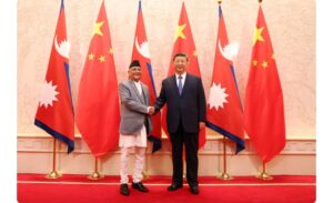 प्रधानमन्त्री ओली र चिनियाँ राष्ट्रपति सी चिनफिङबीच भेटवार्ता