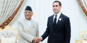 प्रधानमन्त्री ओली र तुर्कमेनिस्तानका राष्ट्रपतिबीच भेटवार्ता