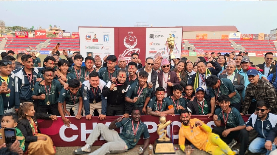 सहाराले १२ वर्षपछि चुम्यो आहा रारा पोखरा गोल्डकपको उपाधि