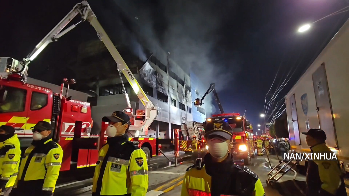 दक्षिण कोरियाको अटो पार्टस कारखानाको आगलागीमा १० जनाको मृत्यु, ५९ घाइते