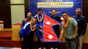 साफ यू–२० च्याम्पियनसिप खेल्ने नेपाली टोलीको बिदाइ